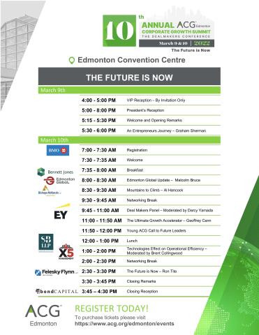 ACG Edmonton Corporate Growth Summit Agenda