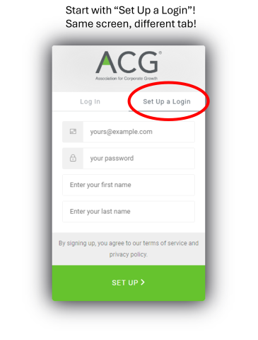 Set Up Log In