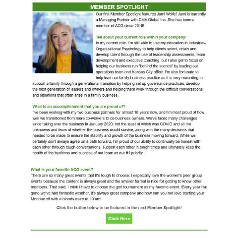 Member Spotlight Example