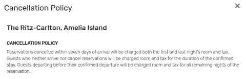Ritz Cancellation