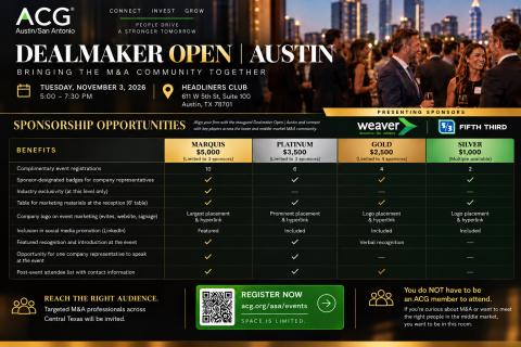 DealMaker Open Austin 2026 Sponsorship Options