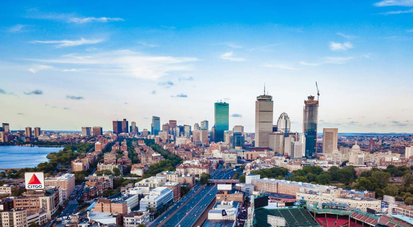 aerial view of Boston