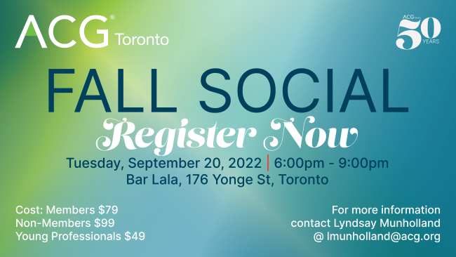 Fall Cial Fall Social 2022 | ACG Toronto