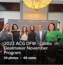 2022 ACG DFW Dallas Dealmaker November Program
