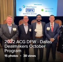 2022 ACG DFW Dallas Dealmakers October Program