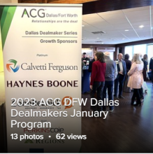 2023 ACG DFW Dallas Dealmaker January Program