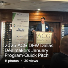 2025 ACG DFW Dallas Dealmakers January Program