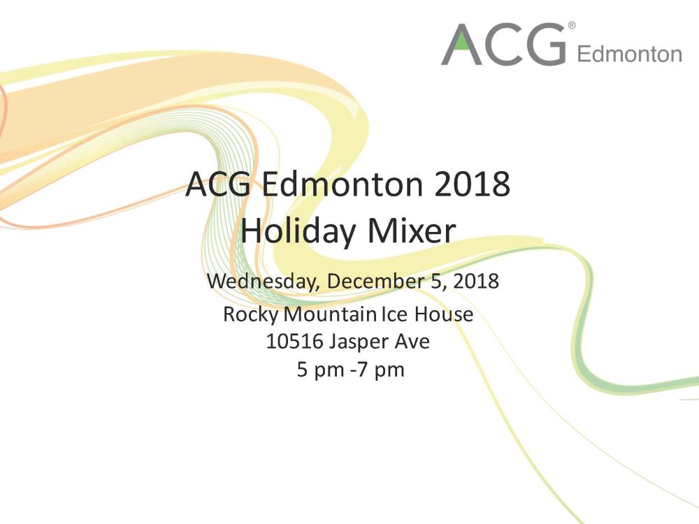 ACG Edmonton Holiday Mixer