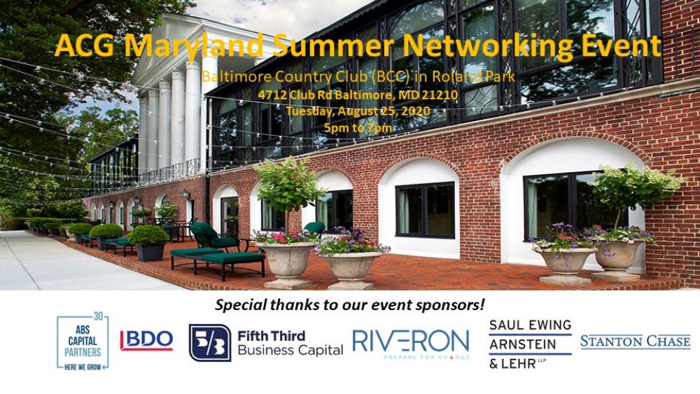 ACG Maryland Summer Networking Event