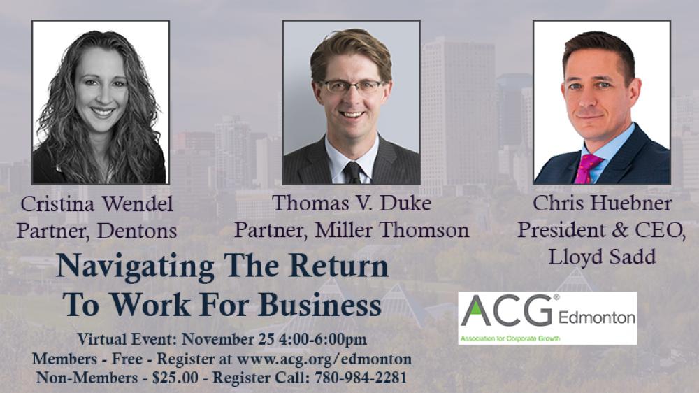 ACG Edmonton - Navigating The Return To Work For Business