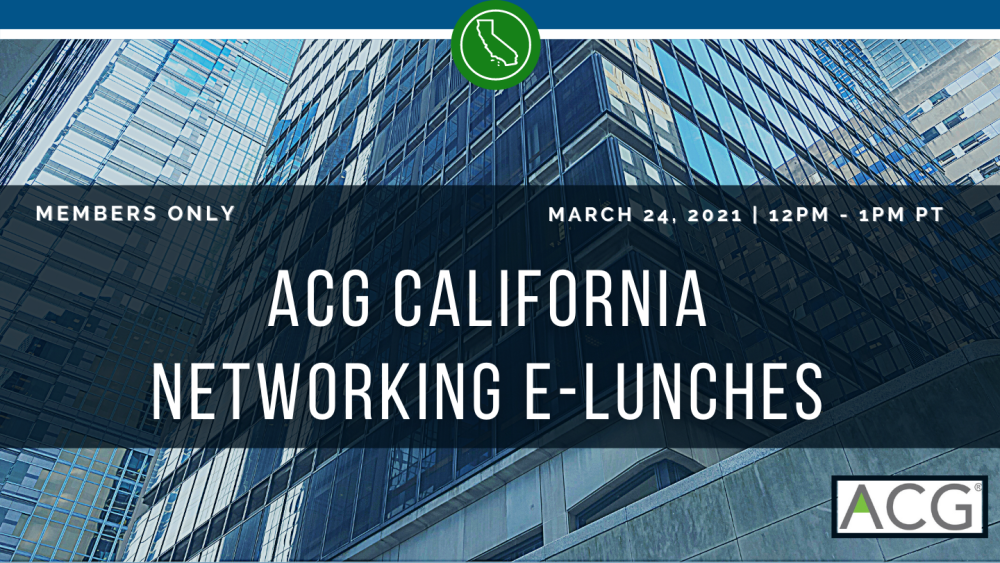 ACG California Networking eLunch flyer