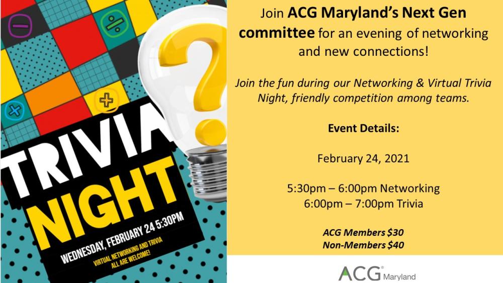 ACG Maryland - Next Gen Trivia Night