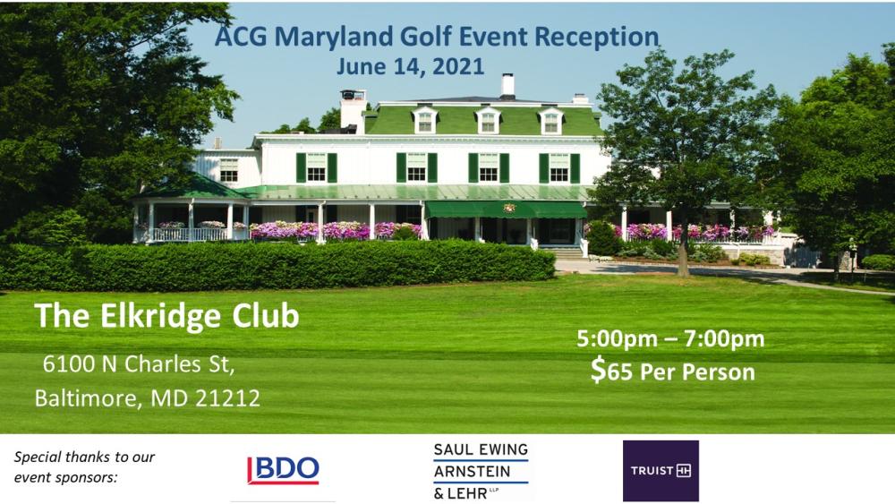 ACG Maryland Golf Event Reception
