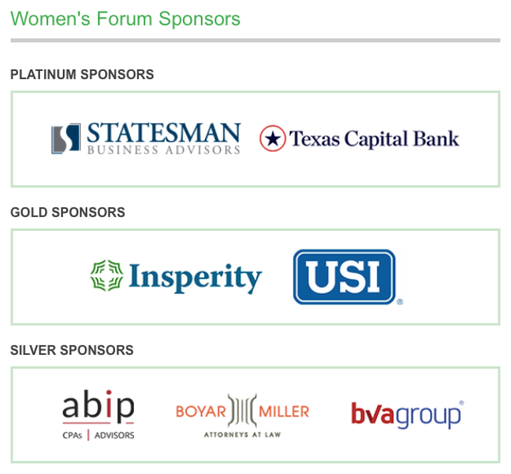 Women's Forum Sponsors