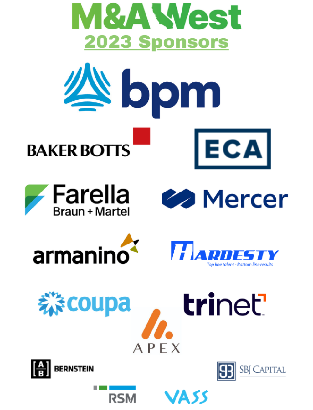 2023 M&A West Sponsors