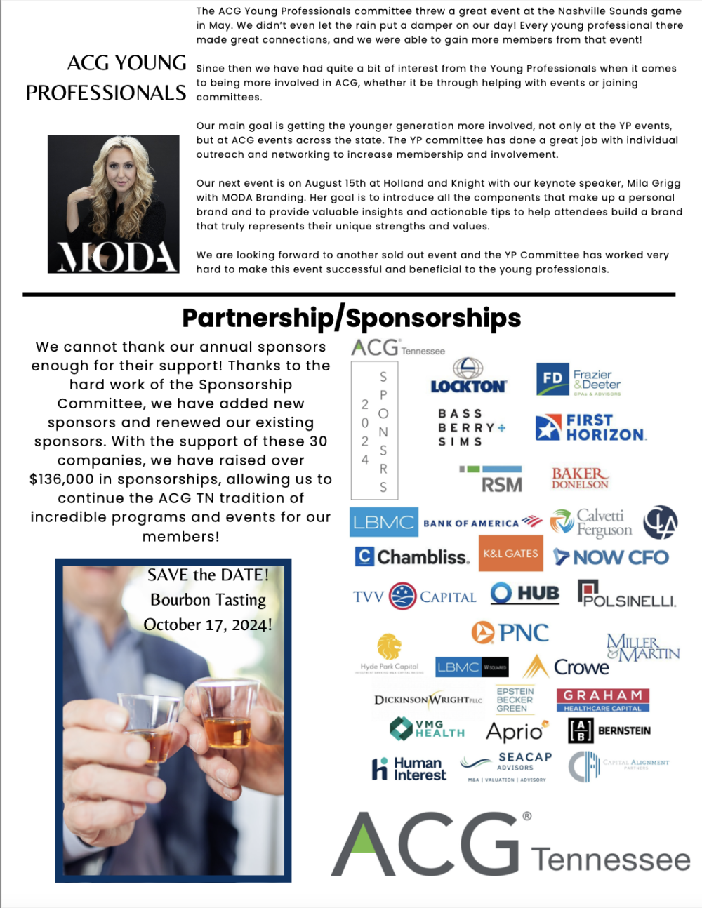 Third page of the 2024 second quarter newsletter for ACG TN