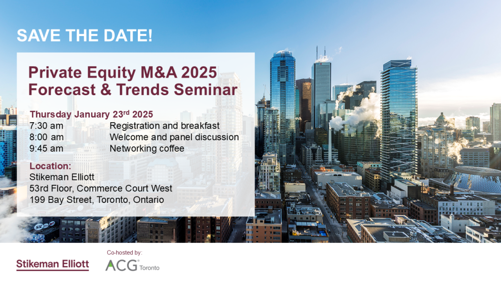Save the Date: Private Equity M&A 2025 Forecast & Trends Seminar- January 23rd 2025