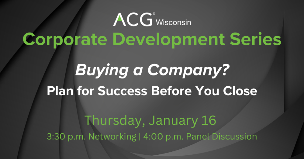 ACG WI Corporate Development Series - Jan. 16, 2025