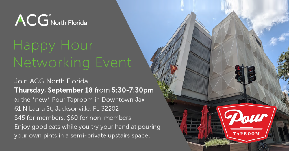 building image with happy hour event details
