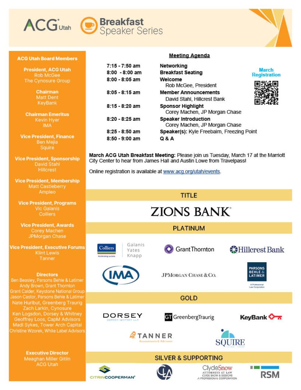 Feb Breakfast agenda