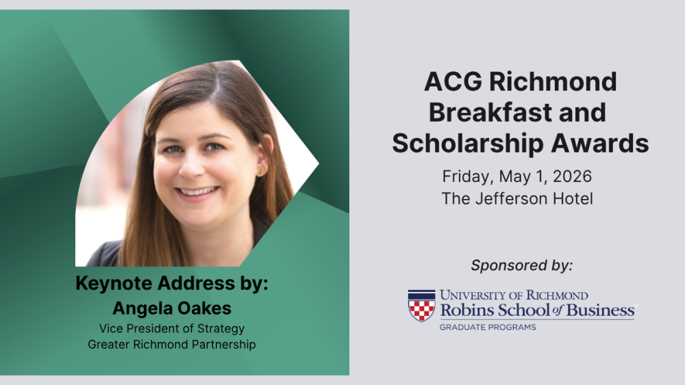 ACG May 1 Breakfast with Angela Oakes - Greater Richmond Partnership