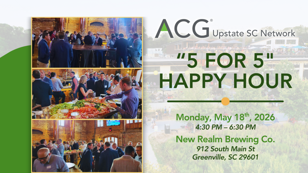 Upstate SC 5 for 5 Happy Hour