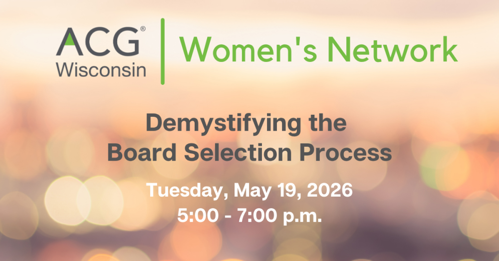 ACG Wisconsin Women's Network - May 19, 2026 Program