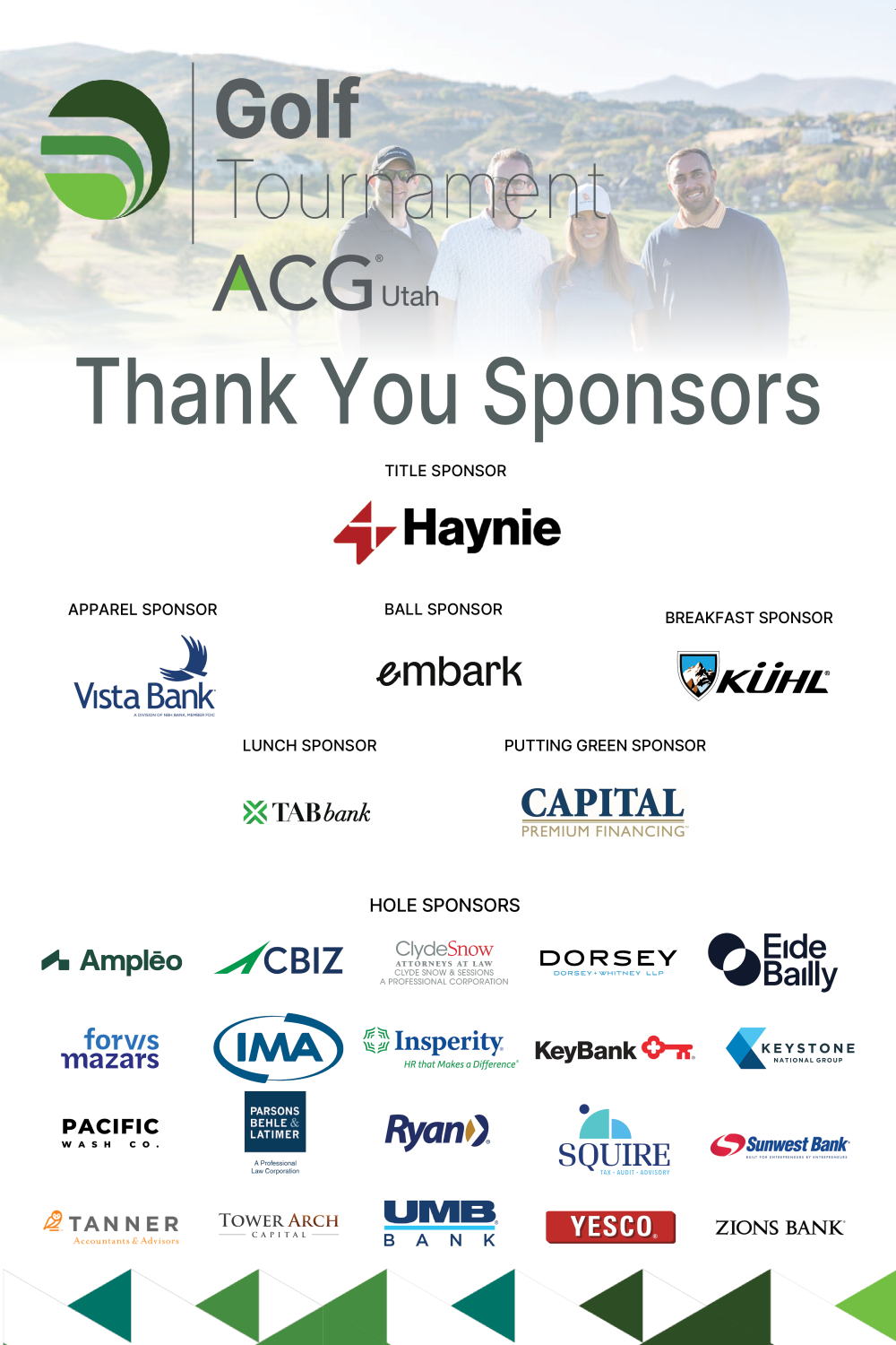 2026 Golf Sponsors