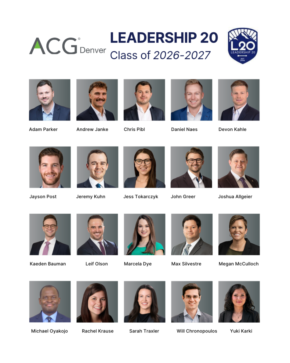 Leadership 20 Roster