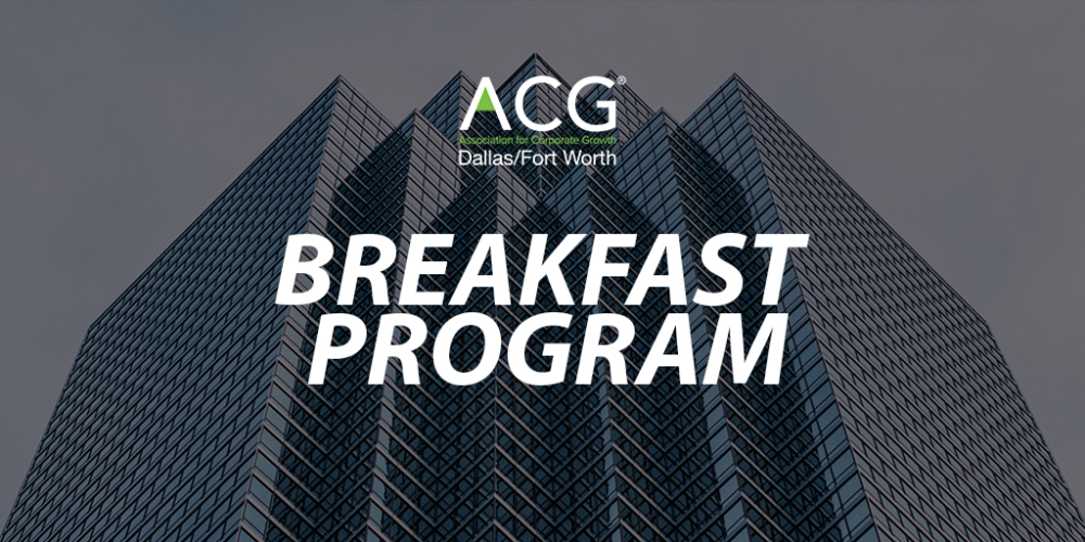 Dallas Dealmakers February Program February Dallas Dealmakers Program