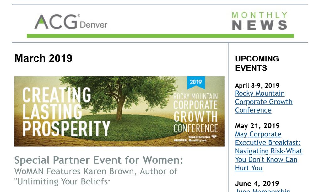 March 2019 Newsletter