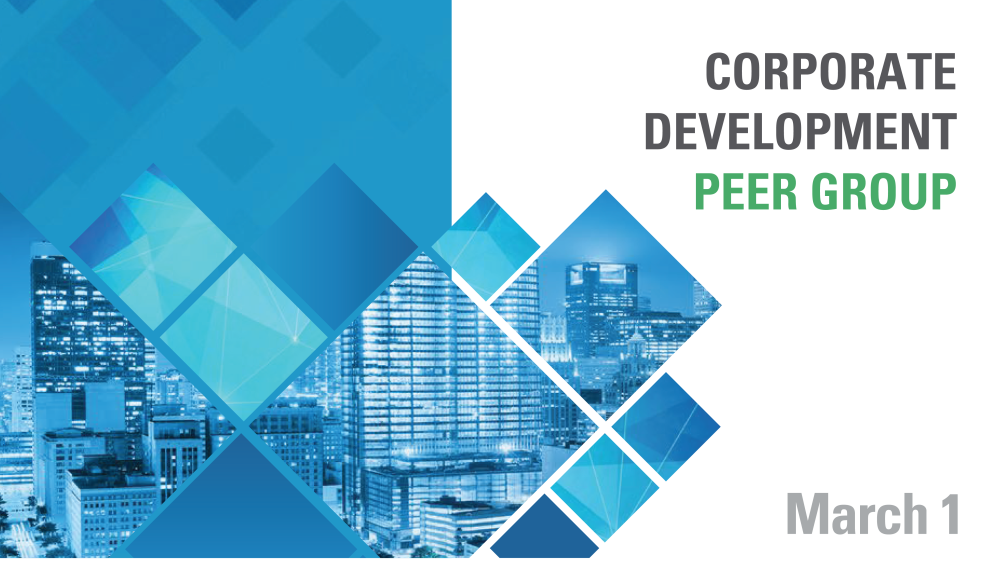 Corporate Development Peer Group Corporate Development Peer Group
