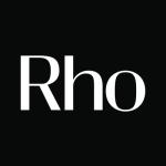 Rho Logo White Font on Black