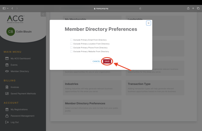 Member Directory Preferences